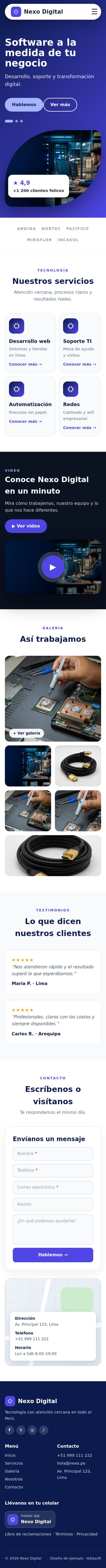 El mismo diseño en celular